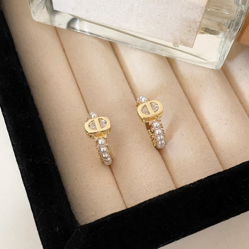 A2廠 韓國韓版 鋯石豬鼻子C型珍珠耳環批發 折扣@洽客服 26.03.W2「HE30874」