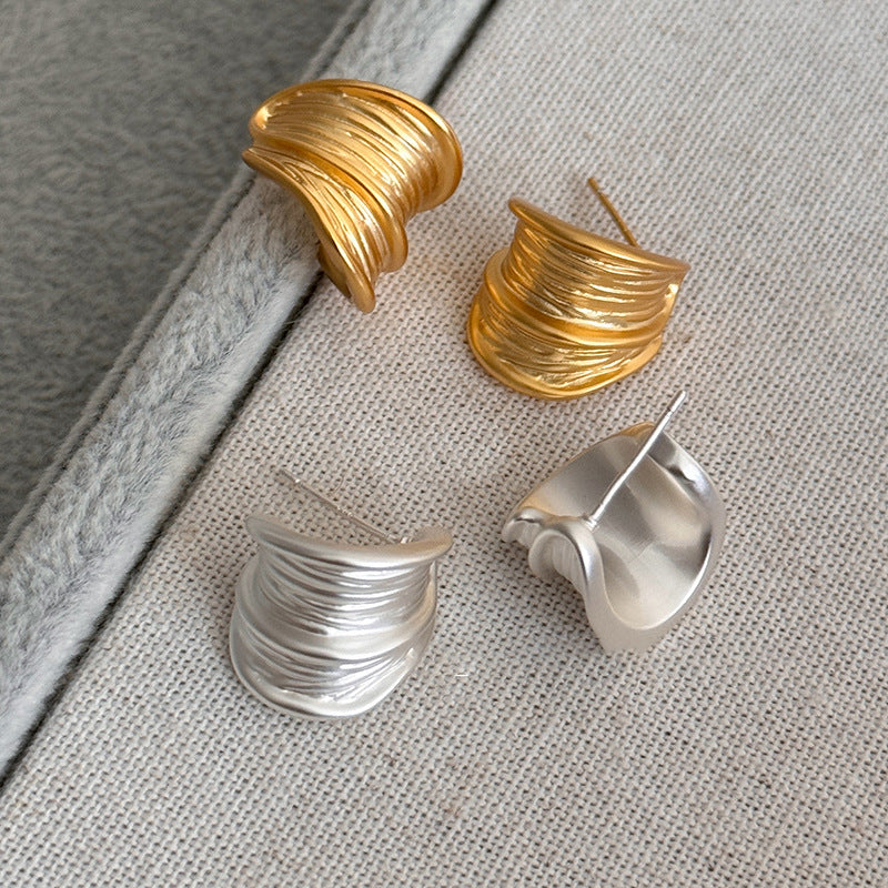 A2廠 韓國韓版拉絲C型金屬銀針耳環 批發 折扣@洽客服 25.12.W4「HE29765」