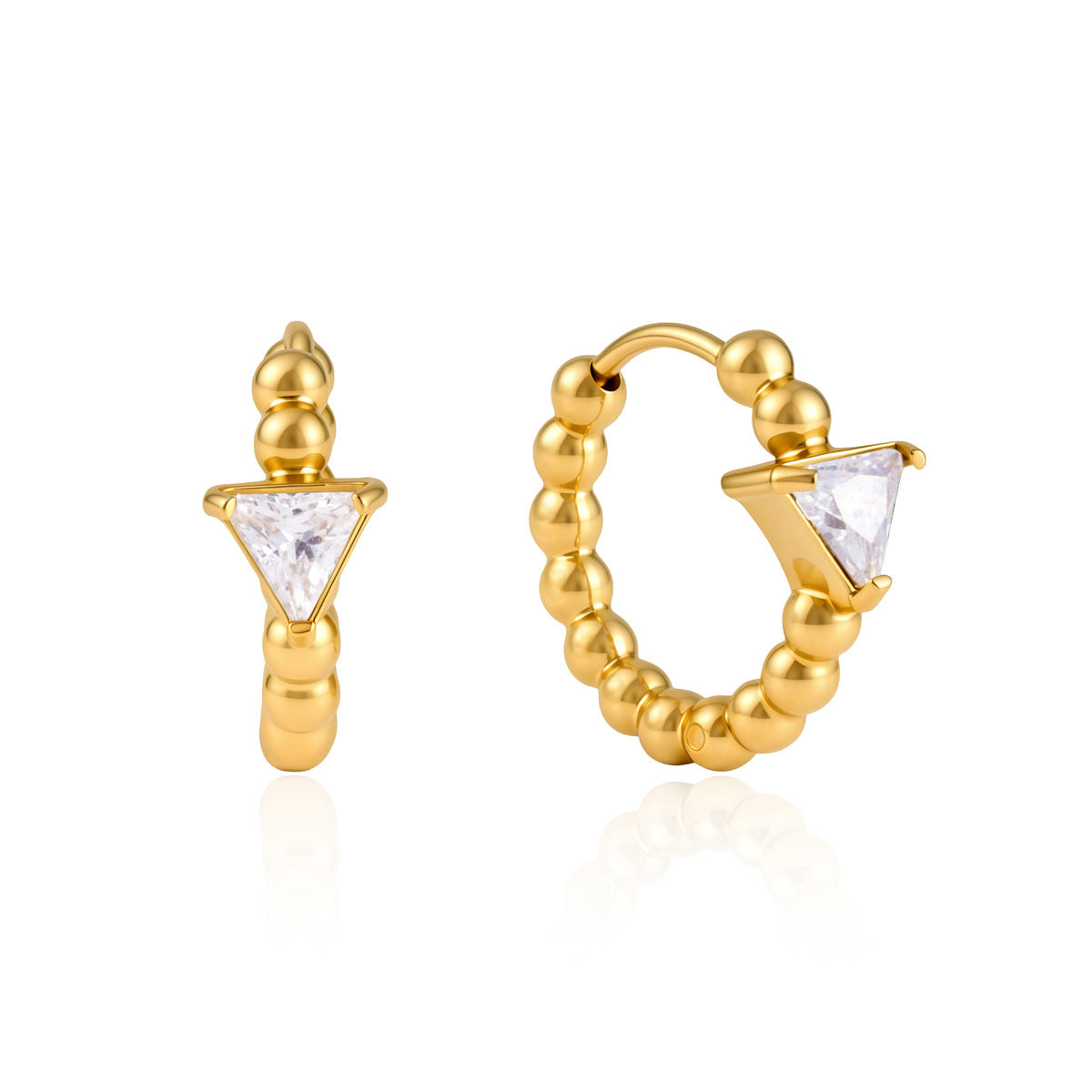 B廠 歐美款  CELINE 鈦鋼鍍18K金耳環26.06.W4「JDE0204319」