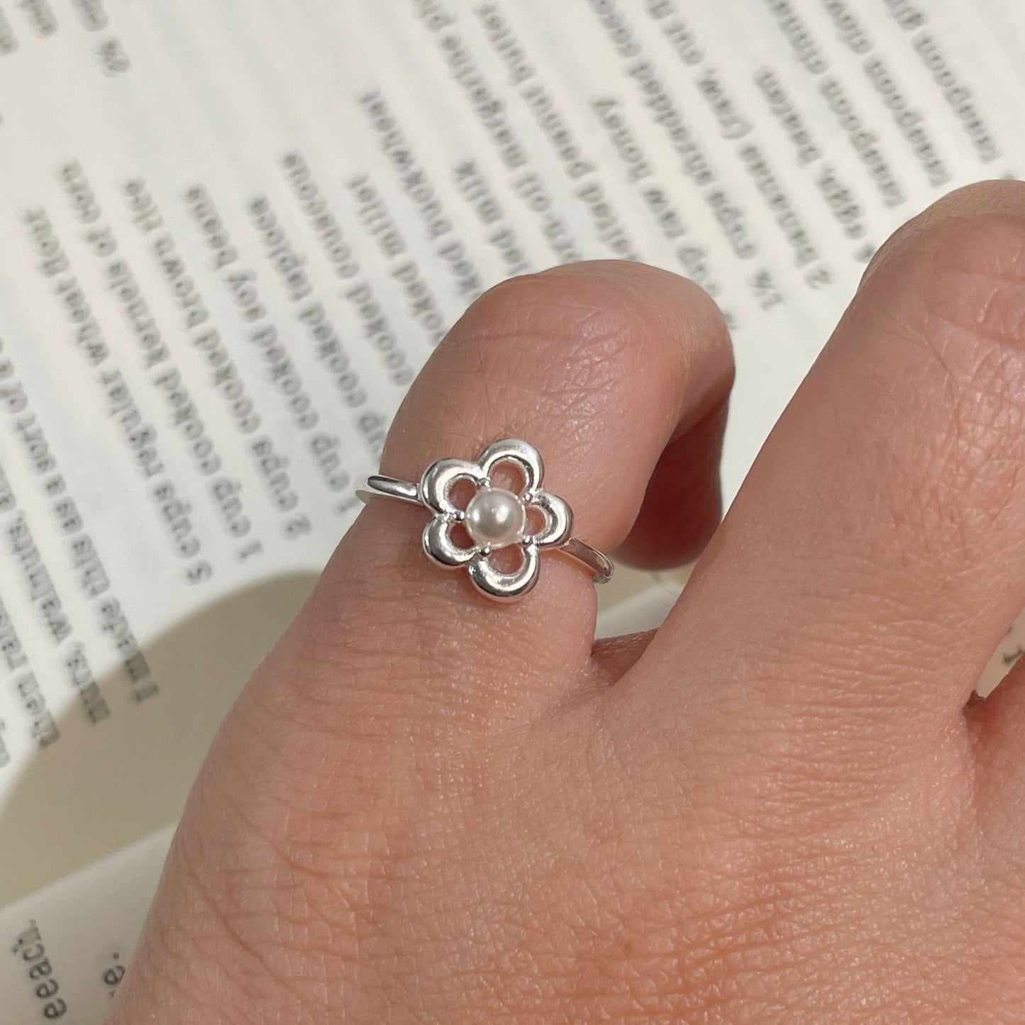 C2廠 韓國韓版仿珍珠花朵S925純銀戒指 批發 折扣@洽客服 25.10.W5「XDQ8258R」