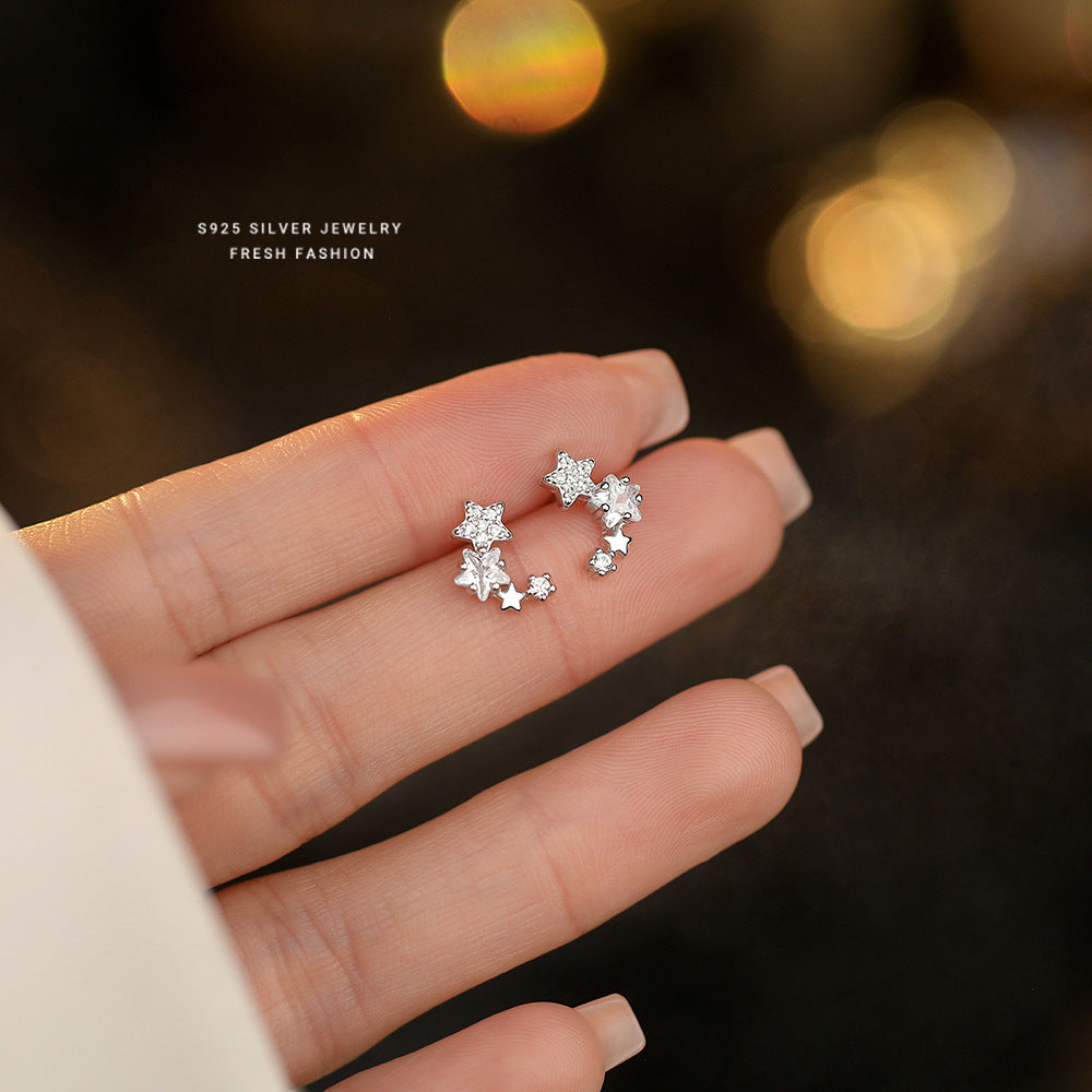 C廠 韓國韓版微笑星星S925純銀耳環 批發 折扣@洽客服 25.11.W1「E5727」