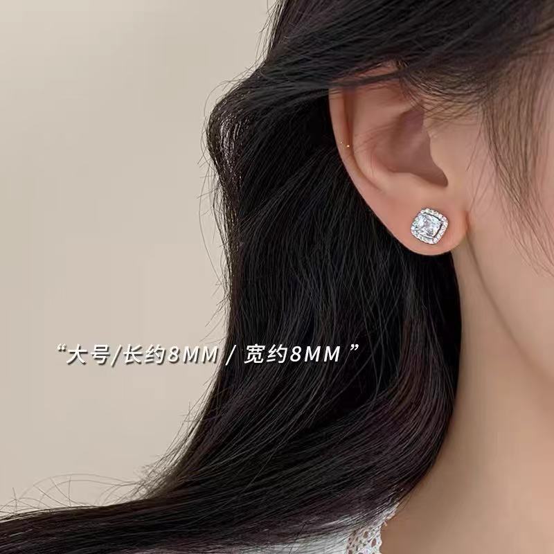 A廠 韓系方糖銀針耳環批發 折扣@洽客服 26.07.W3「z688」
