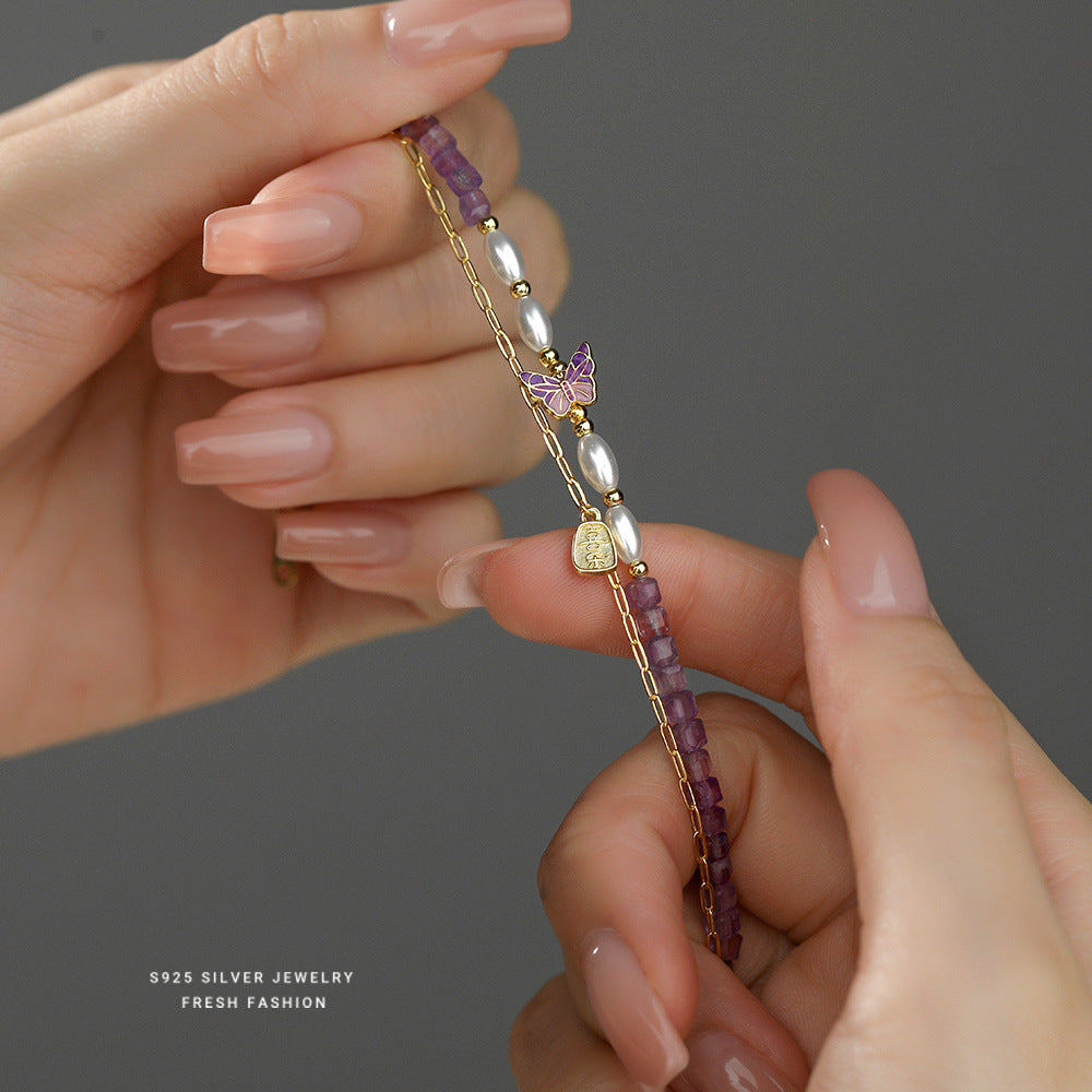 C廠 韓國韓版天然紫水晶S925純銀手鍊 批發 折扣@洽客服 25.11.W3「L1198」