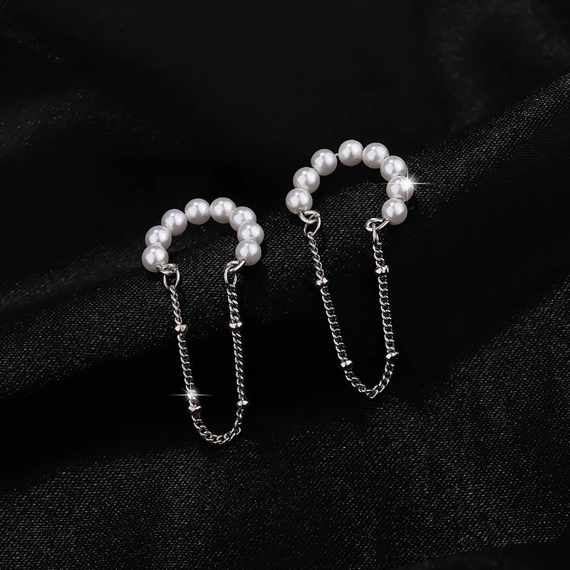 C廠 韓國韓版貝珠S925純銀耳骨夾耳環批發 折扣@洽客服 26.03.W2「E2702」