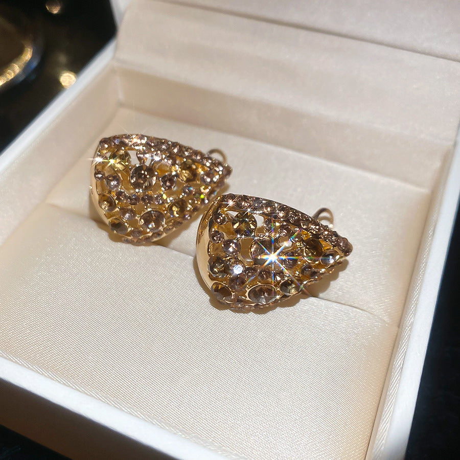 A2廠 韓國韓版鑲鑽水滴鏤空銀針耳環 批發 折扣@洽客服 25.10.W5「HE28833」