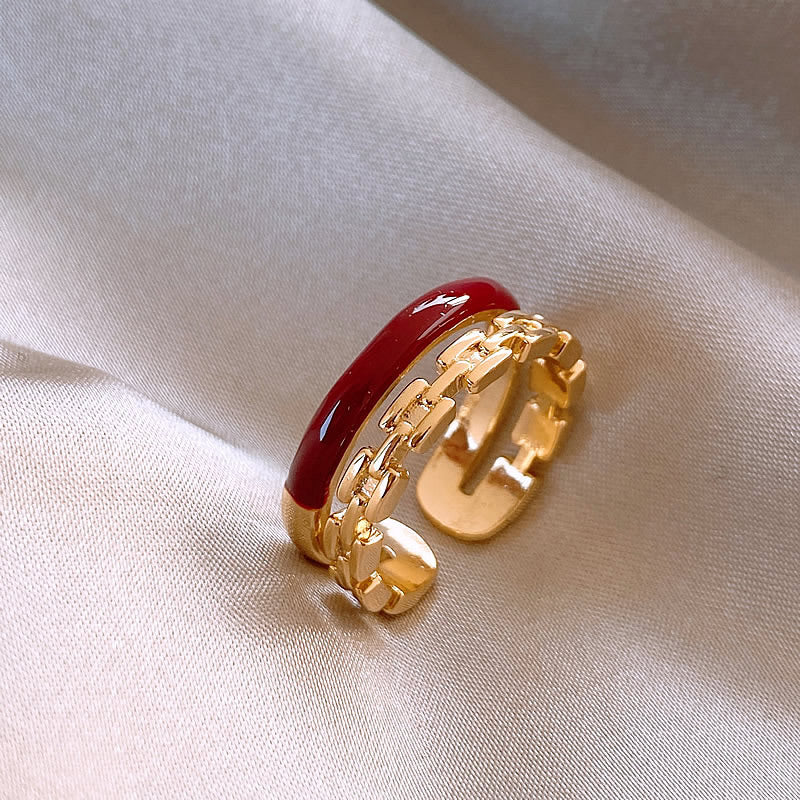 A2廠 韓國韓版滴油雙層電鍍真金開口戒指 批發 折扣@洽客服 26.01.W1「WR609」