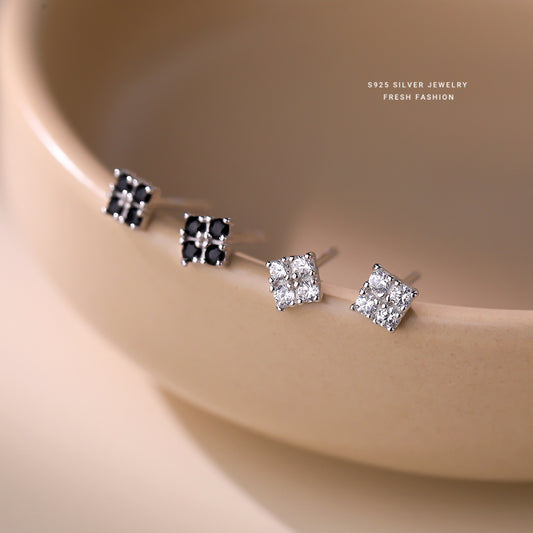 C廠 韓國韓版鋯石方塊S925純銀耳環 批發 折扣@洽客服 26.01.W1「E6000」