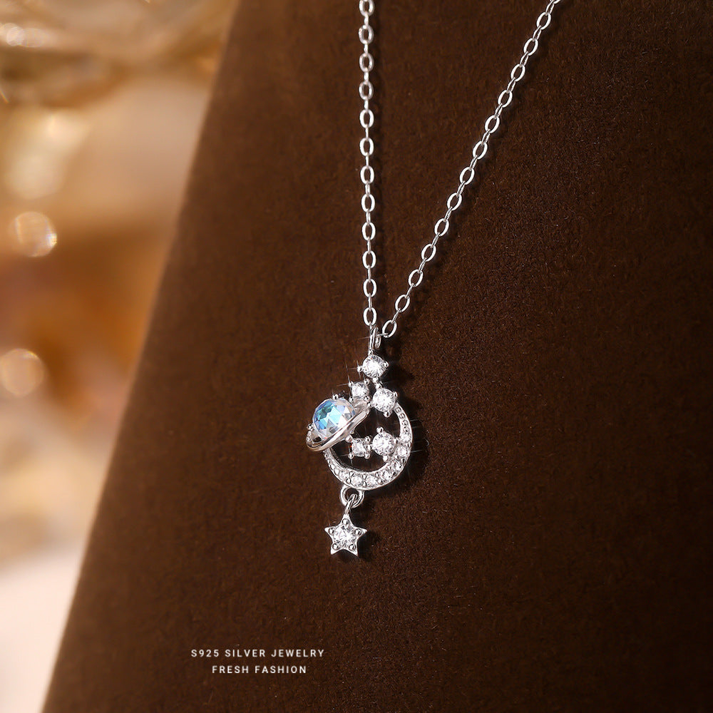 C廠 韓國韓版夢幻星河星月S925純銀項鍊 批發 折扣@洽客服 24.11.W2「A4599」