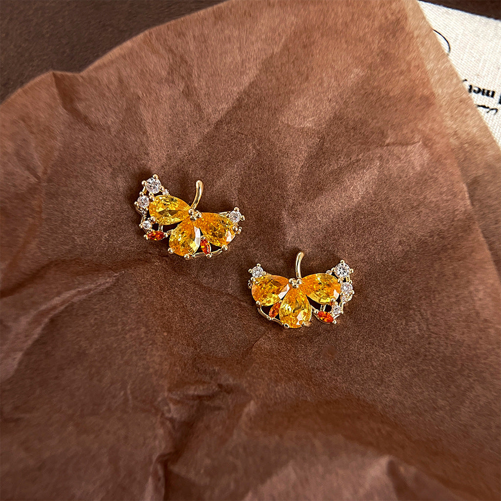 A廠 日韓款 微鑲鋯石銀杏葉銀針耳環 批發 折扣@洽客服 25.10.W5「4883」