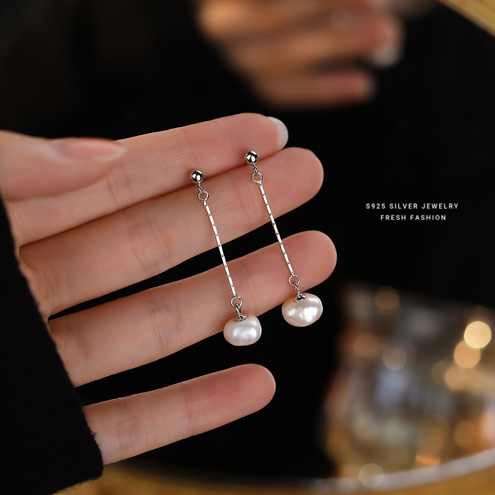 C廠 韓國韓版復古風天然珍珠S925純銀耳環 批發 折扣@洽客服 25.10.W3「E3338」