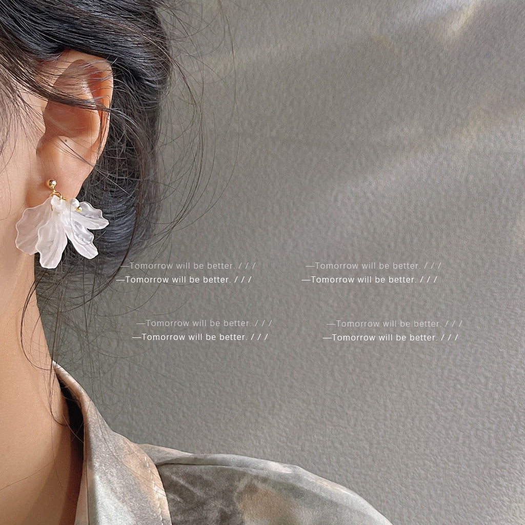 A廠 日韓款 甜美花瓣流蘇銀針耳環 批發 折扣@洽客服 25.11.W2「C-670」