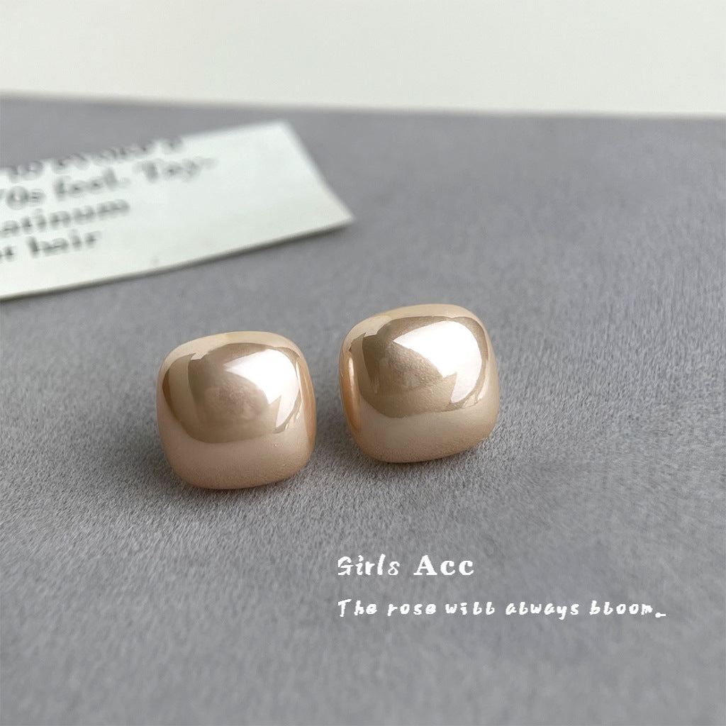 A廠 銅｜日韓款立體方形珍珠銀針耳環 批發 折扣@洽客服 26.02.W3「5869-5872」