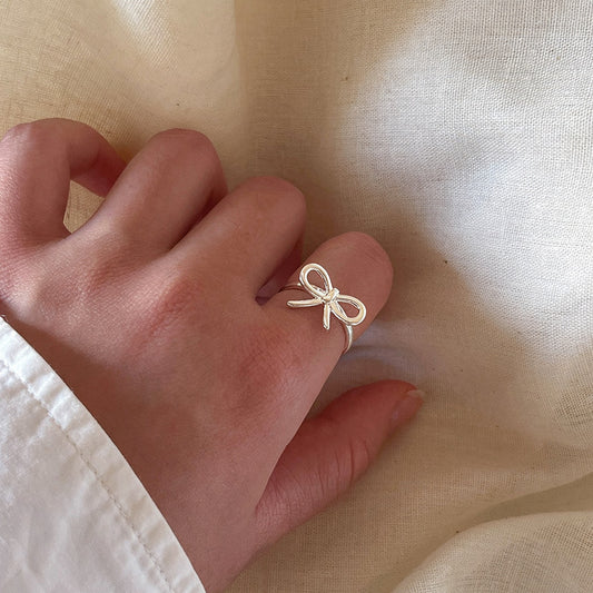 A2廠 韓國韓版極簡風蝴蝶結開口戒指批發 折扣@洽客服 26.03.W4「HR3041」