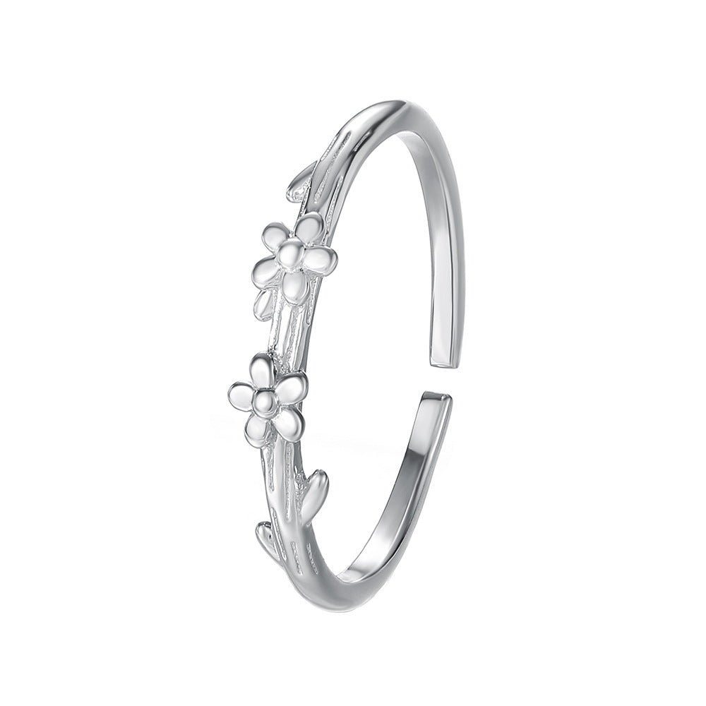 C廠 S999足銀｜韓國韓版浪漫小花戒指 26.02.W1「K2491」