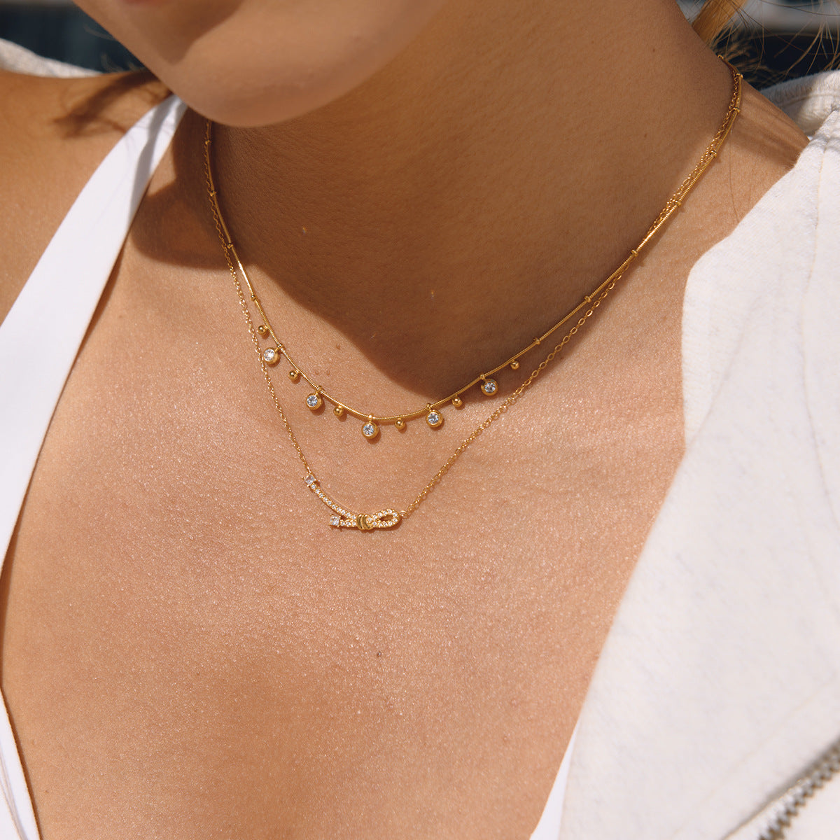 B廠 歐美款纏繞繩結鈦鋼鍍18K金項鍊批發 折扣@洽客服 26.03.W2「JDN0211162」