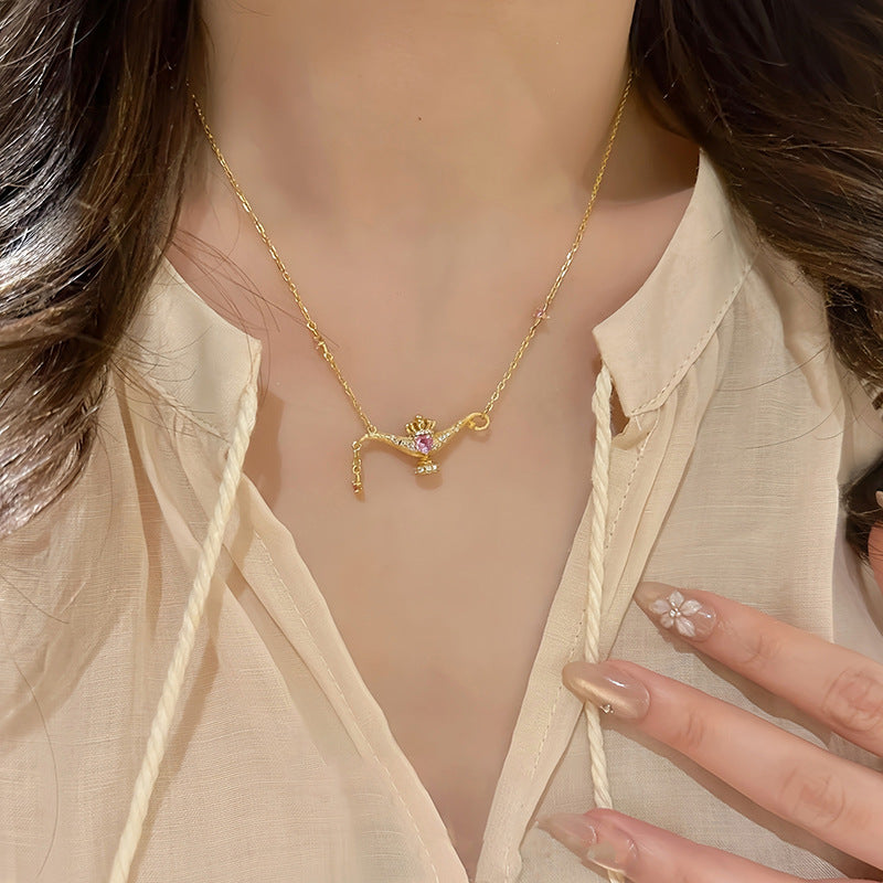 A2廠 韓國韓版許願吧！精靈 鋯石神燈電鍍24K真金項鍊 批發 折扣@洽客服 25.12.W1「WN1977」