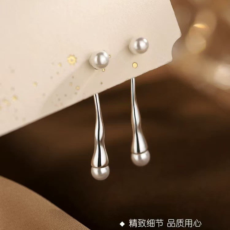 A廠 韓系水滴珍珠銀針耳環批發 折扣@洽客服 26.07.W3「ED105」