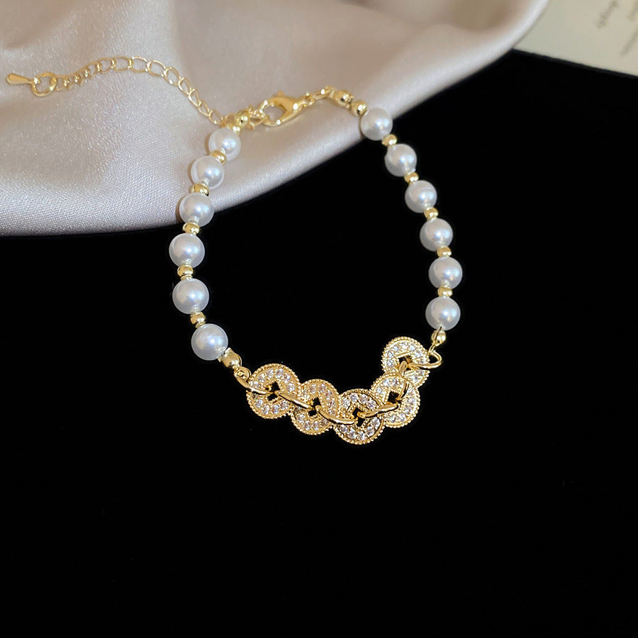 A2廠 銅｜韓系鋯石銅錢珍珠手鍊 批發 折扣@洽客服 26.02.W1「HB5127 HB5108」