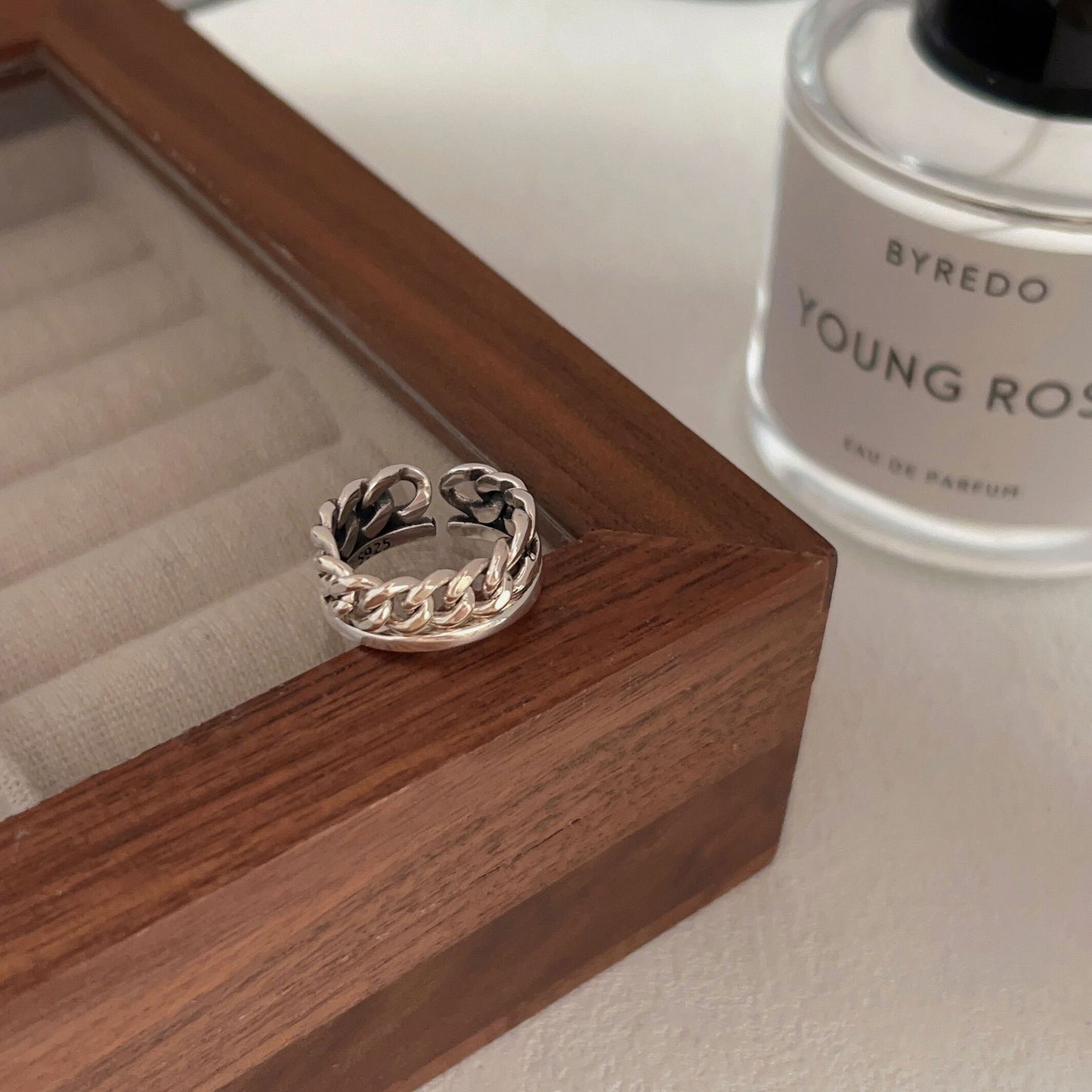 C3廠 韓國韓版鏈條開口S925純銀戒指 批發 折扣@洽客服 25.12.W2「HJZ107」