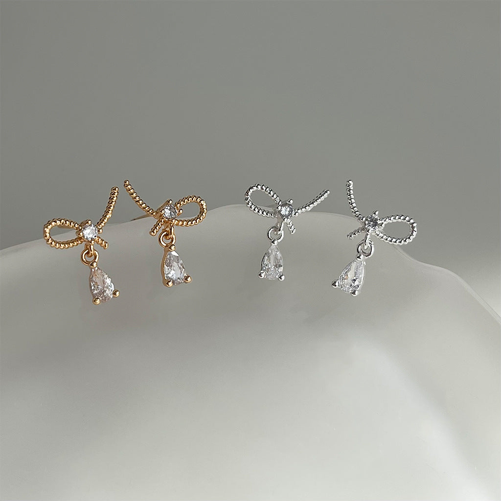 A廠 日韓款簡約小巧單邊蝴蝶結銀針耳環 批發 折扣@洽客服 25.11.W4「4826-4827」