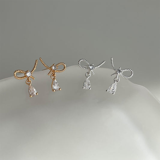 A廠 日韓款簡約小巧單邊蝴蝶結銀針耳環 批發 折扣@洽客服 25.11.W4「4826-4827」