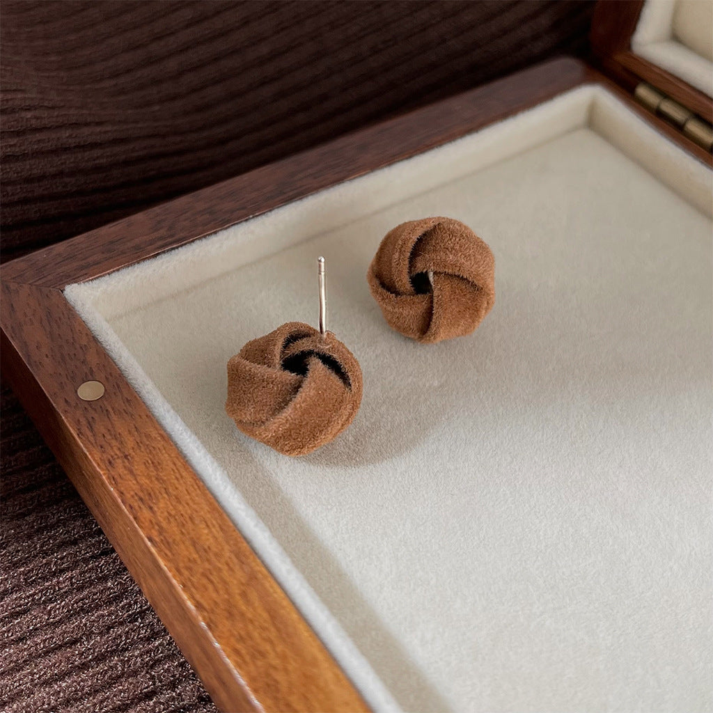 A廠 日韓款 幾何植絨銀針耳環 批發 折扣@洽客服 25.10.W5「3433」