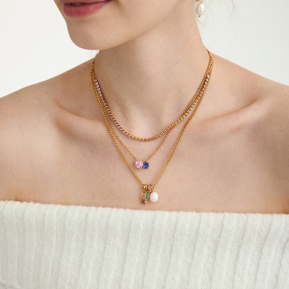 B廠 歐美款 ELLIE 鈦鋼鍍18K金項鍊 批發 折扣@洽客服 25.12.W1「DN0209014」