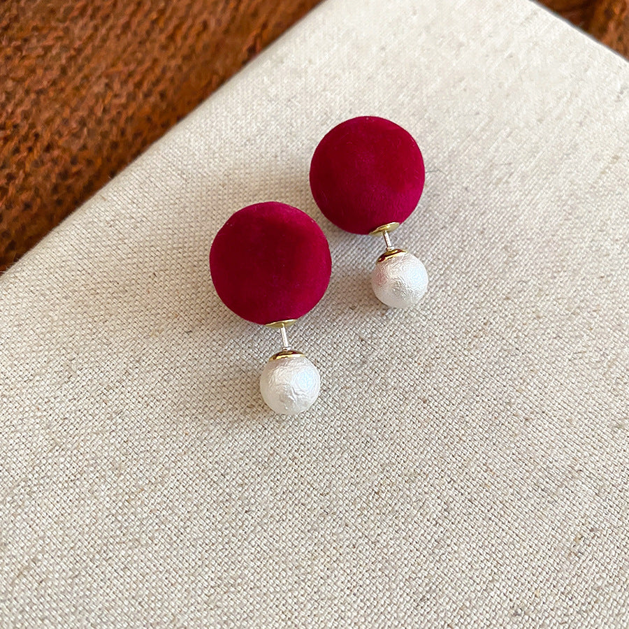 A2廠 韓國韓版植絨一款多戴珍珠後帶銀針耳環 批發 折扣@洽客服 25.12.W2「HE29256」