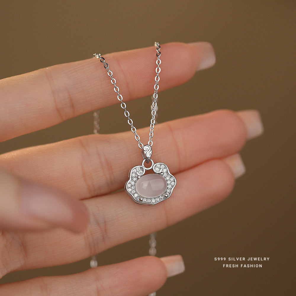 C廠 韓國韓版白玉髓平安如意S999純銀項鍊 批發 折扣@洽客服 25.12.W1「F6485」