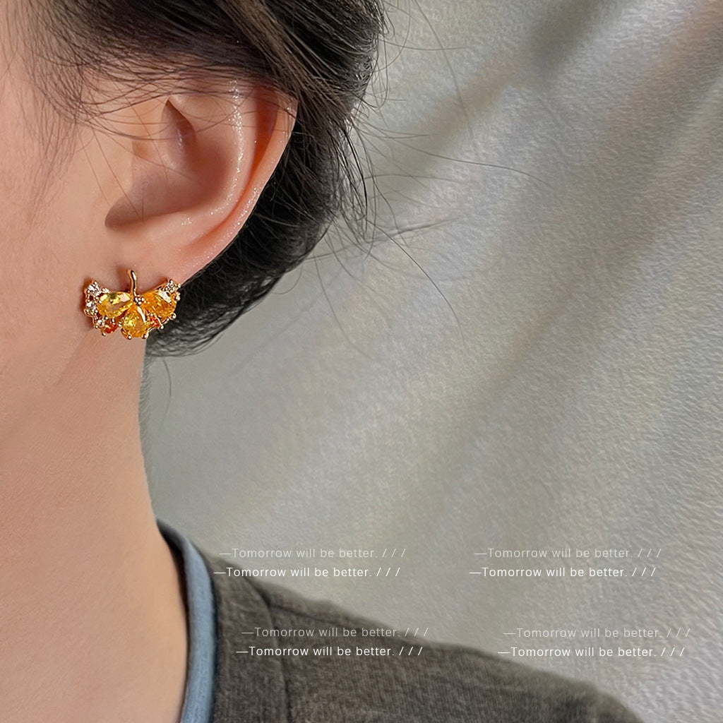 A廠 日韓款 微鑲鋯石銀杏葉銀針耳環 批發 折扣@洽客服 25.10.W5「4883」