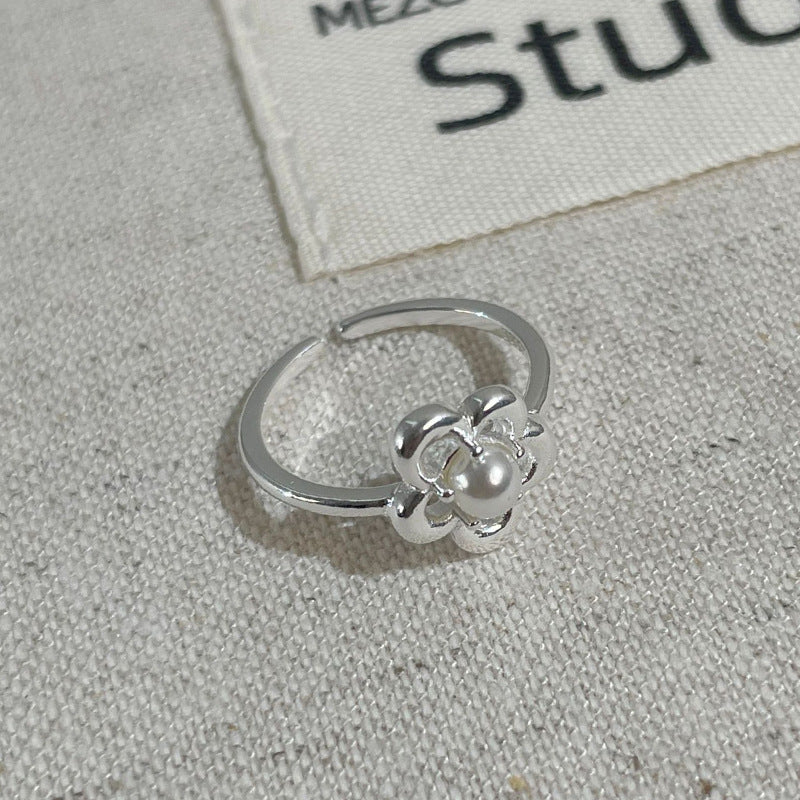 C2廠 韓國韓版仿珍珠花朵S925純銀戒指 批發 折扣@洽客服 25.10.W5「XDQ8258R」