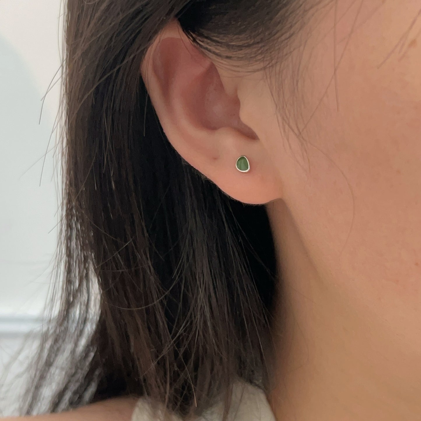 C3廠 韓國韓版酪梨色滴釉S999足銀耳環 批發 折扣@洽客服 25.10.W5「SES102」