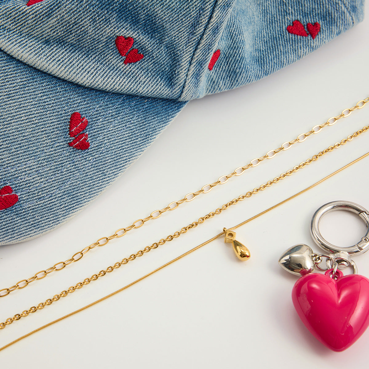 B廠 歐美款 SCARLETT 鈦鋼鍍18K金 3層項鍊 批發 折扣@洽客服 25.11.W2「JDN0307044」