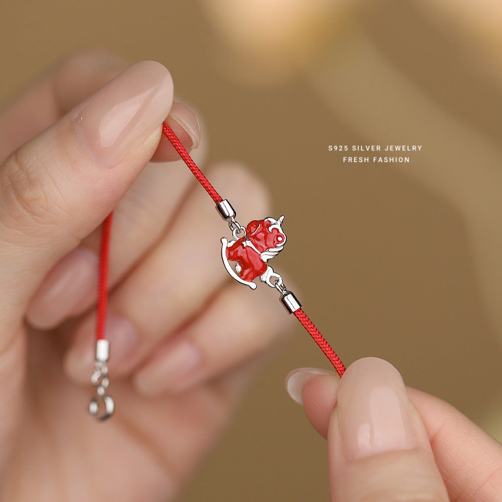C廠 S925純銀｜ 小紅馬紅繩手鍊 批發 折扣@洽客服 26.01.W2「YL0136」