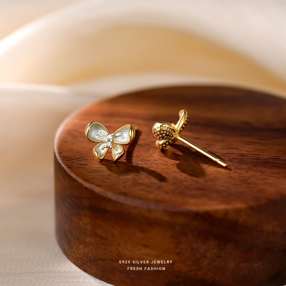 C廠 韓國韓版精緻花朵蝴蝶S925純銀耳環 批發 折扣@洽客服 25.12.W4「E5969」