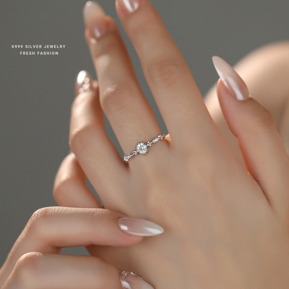 C廠 韓國韓版輕奢鋯石S999純銀戒指 批發 折扣@洽客服 25.11.26「F6396」