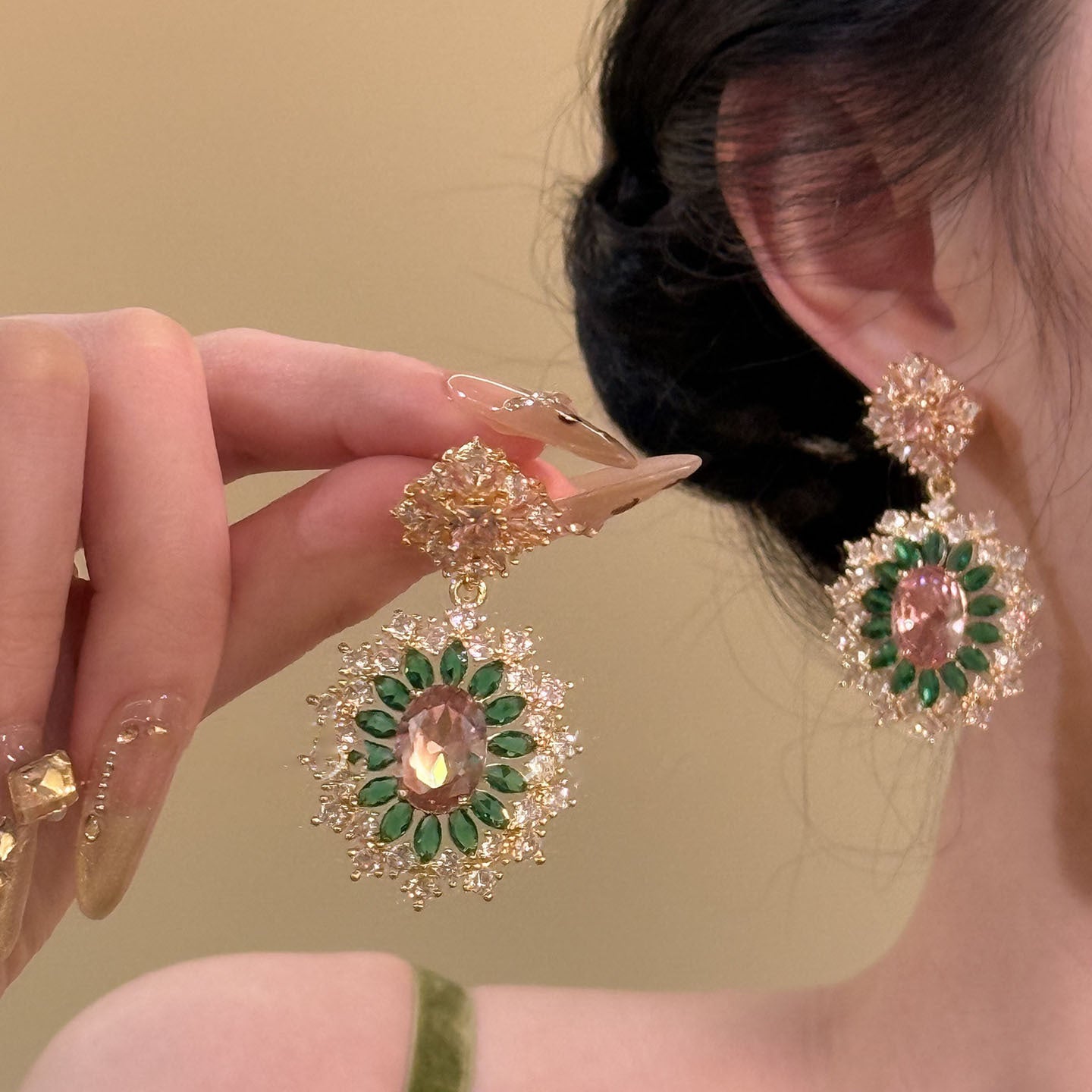 A2廠 韓國韓版鋯石花朵電鍍18k真金銀針耳環 批發 折扣@洽客服 25.10.W3「WE4671」