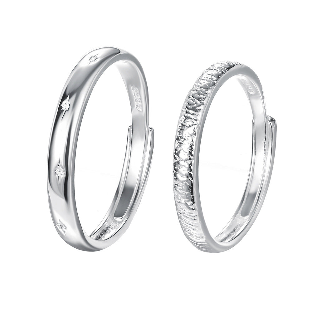 C廠 韓國韓版滿天星情侶S999純銀戒指 批發 折扣@洽客服 25.12.W1「K2429 K2430」