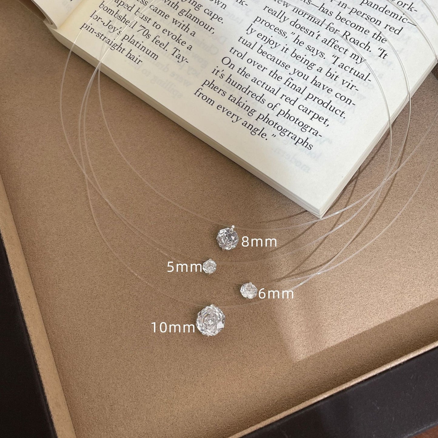 C2廠 韓國韓版玫瑰切人魚淚隱形魚線項鍊 批發 折扣@洽客服 25.10.W5「DQ2212N」