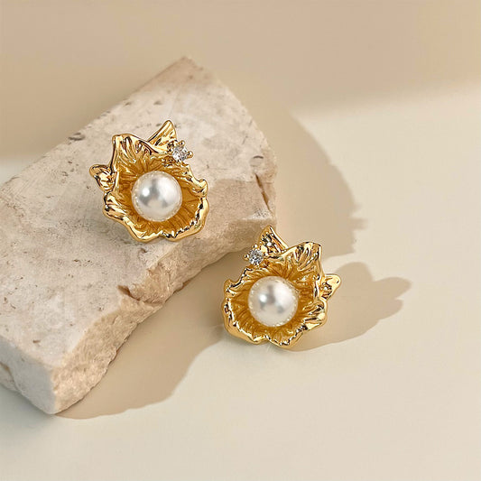 A廠 日韓款 幾何液態花朵銀針耳環 批發 折扣@洽客服 25.11.W1「5070」