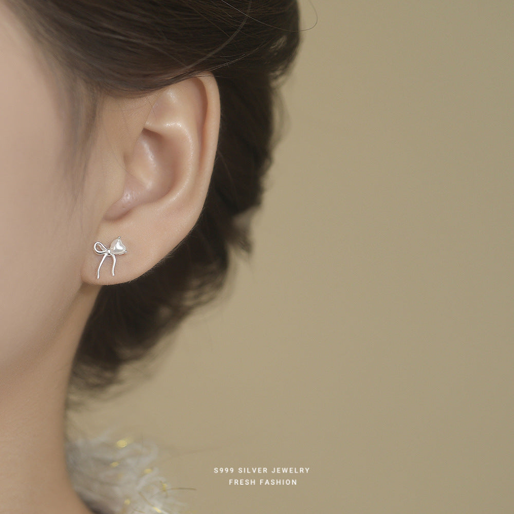 C廠 S999足銀｜韓國韓版輕奢蝴蝶結珍珠耳環 批發 折扣@洽客服 26.02.W3「E6183」