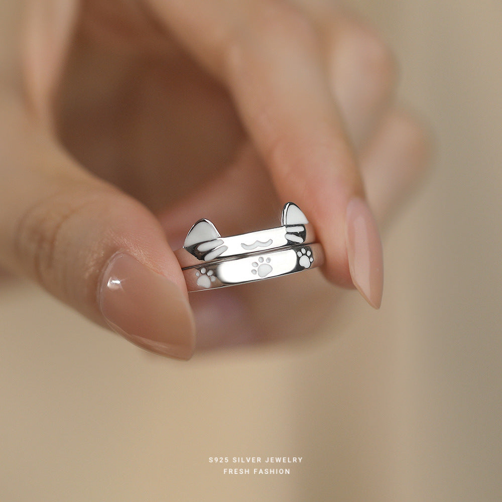 C廠 韓國韓版貓咪情侶S925純銀戒指 批發 折扣@洽客服 25.12.W4「K2452 K2453」