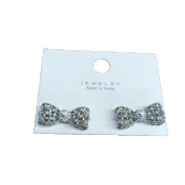 A2廠 韓國韓版鑲鑽鏤空蝴蝶結珍珠銀針耳環 &髮夾 批發 折扣@洽客服 26.02.W3「HE30451HH9523」
