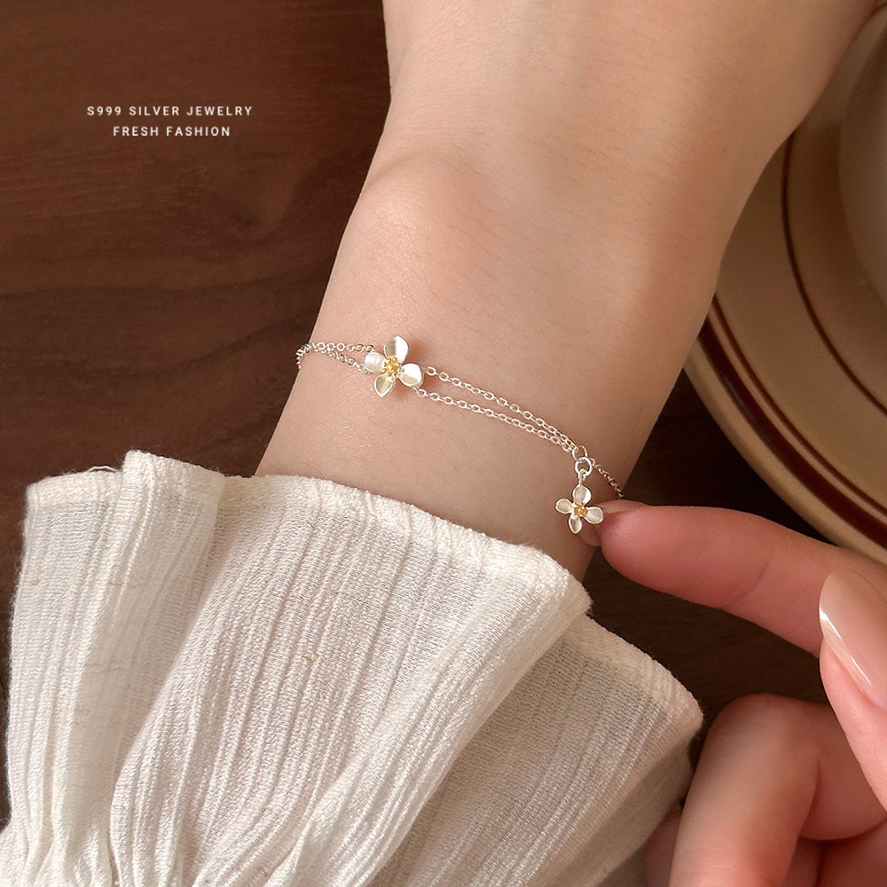 C廠 韓國韓版森林系梔子花S999純銀手鍊「L1260」