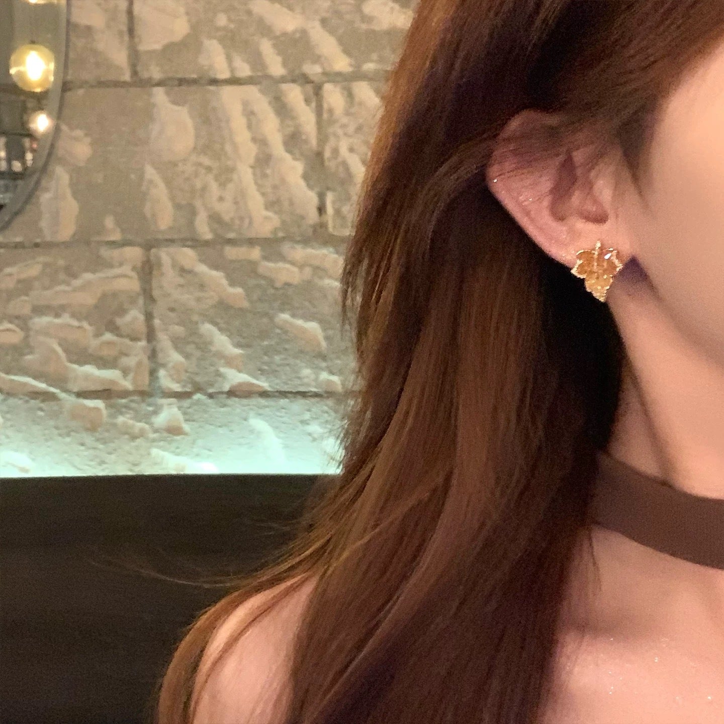 A2廠 韓國韓版鋯石楓葉 電鍍14k真金銀針耳環 批發 折扣@洽客服 25.11.W2「WE5036」