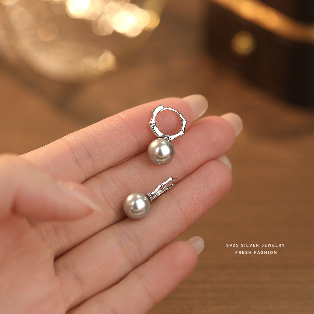 C廠 韓國韓版竹節珍珠S925純銀耳環 批發 折扣@洽客服 25.10.W5「E5661」