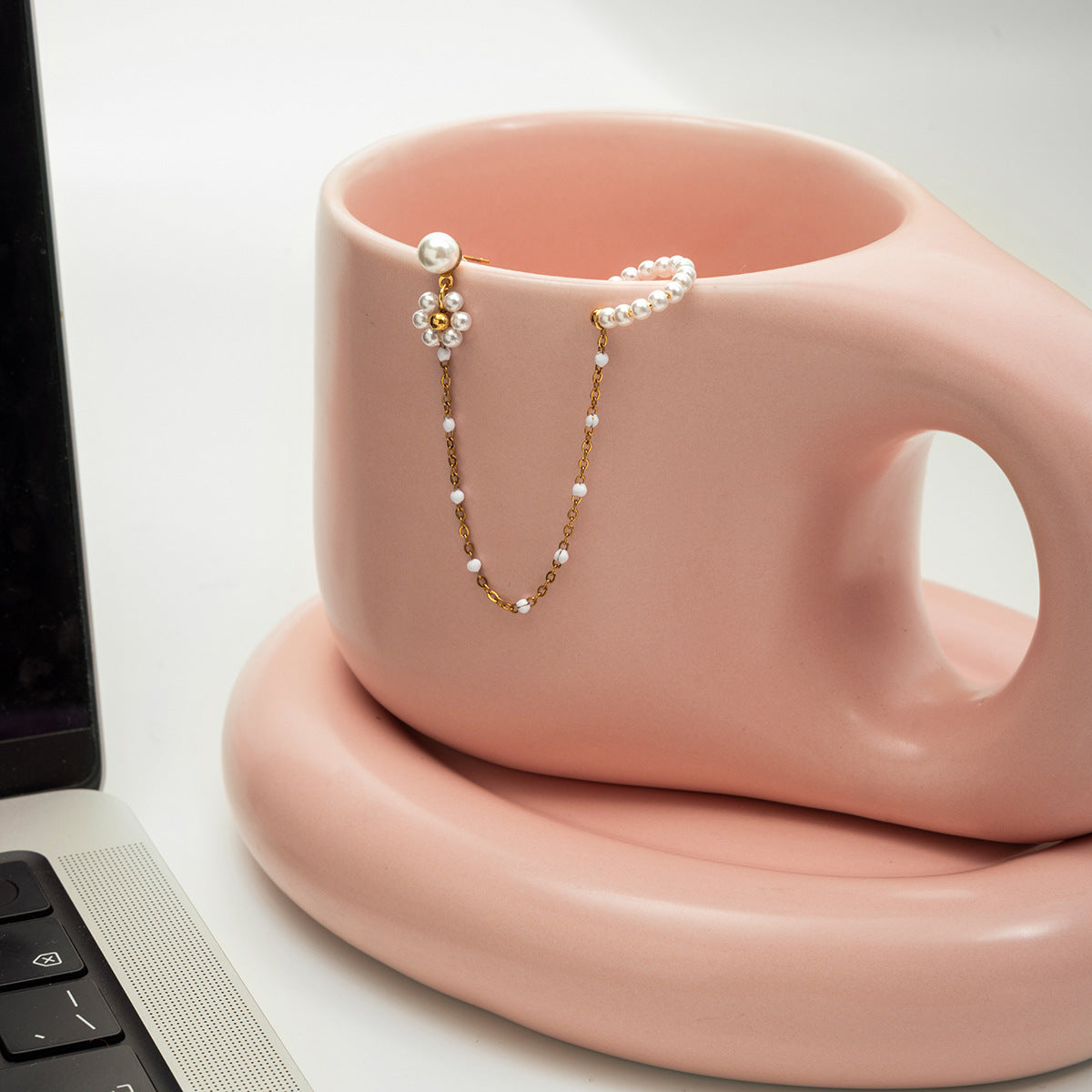 B廠 歐美款FLORA 珍珠鈦鋼鍍18K金耳環 批發 折扣@洽客服 25.12.W3「JDE0208029」