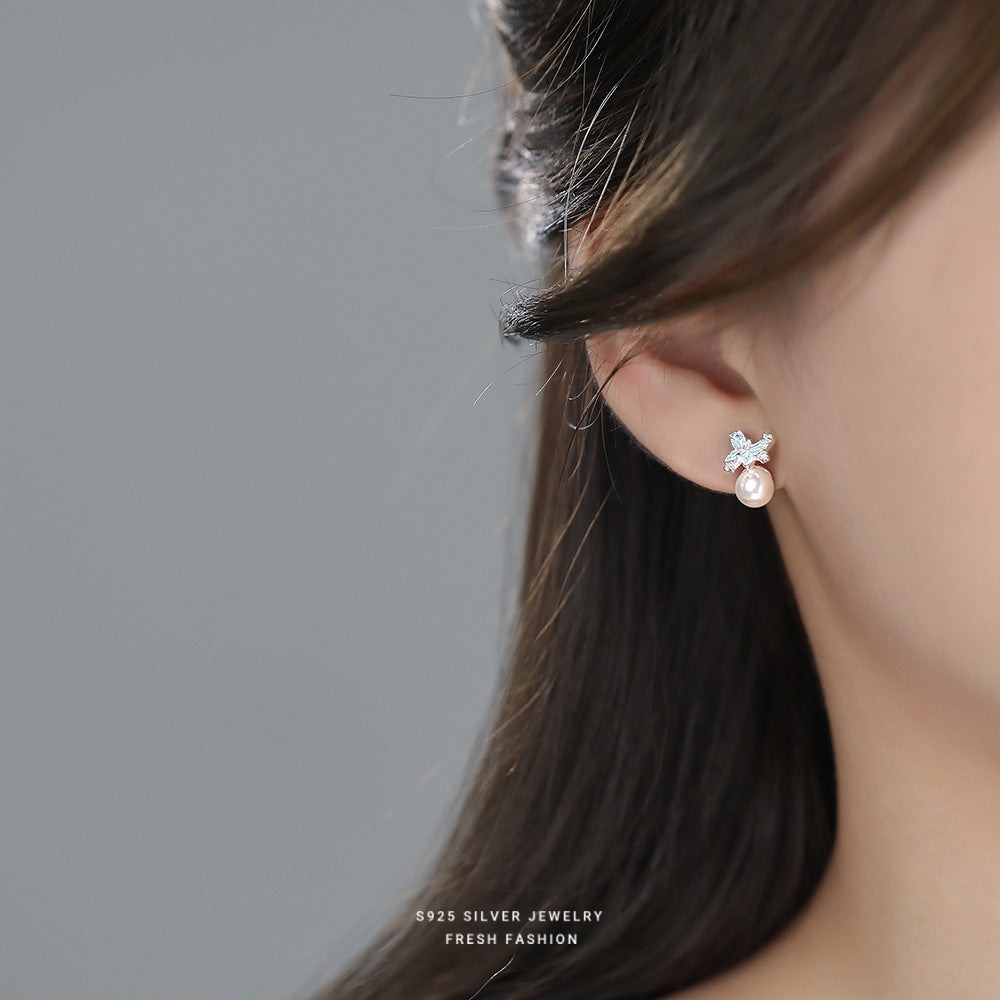 C廠 韓國韓版藍色夜光蝴蝶S925純銀耳環 批發 折扣@洽客服 25.10.W5「E5654」