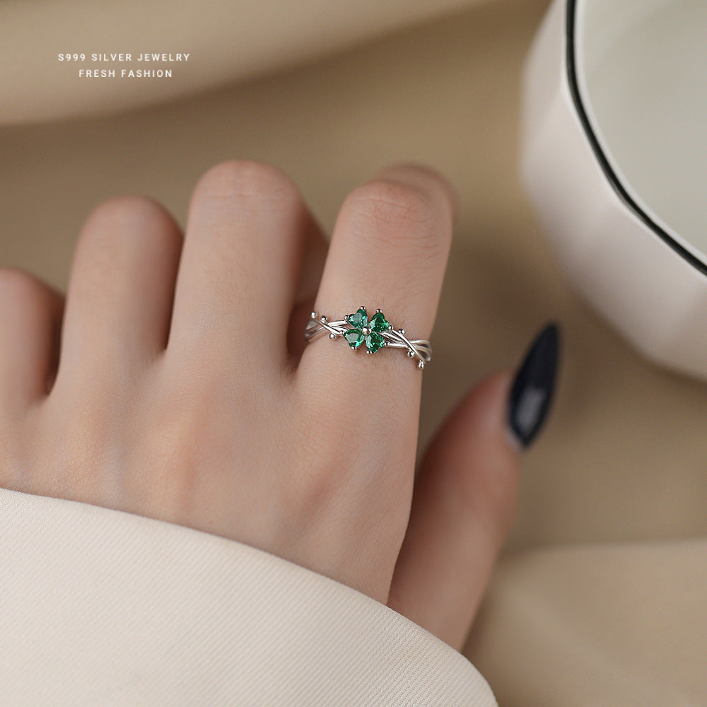 C廠 韓國韓版森系四葉草S999純銀戒指 批發 折扣@洽客服 24.11.W2「K2062」