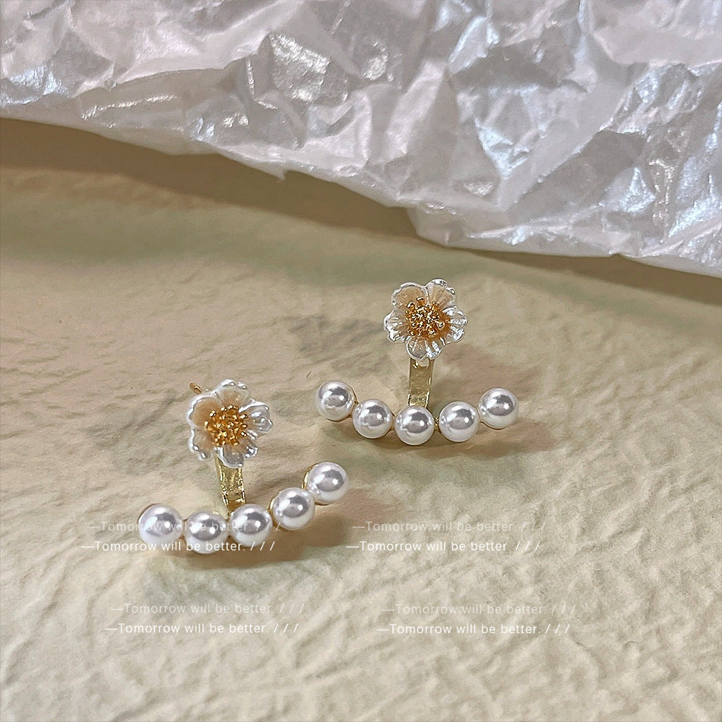 A廠 日韓一款兩戴珍珠花朵銀針耳環「574」24.06.W1
